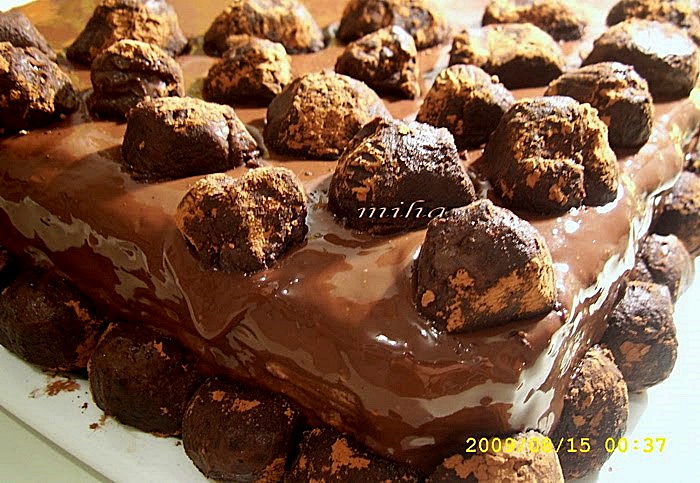 Tort cu trufe de ciocolata