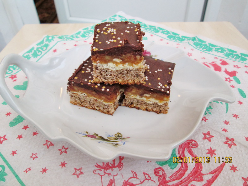 prajitura cu ciocolata alba si nuci caramelizate