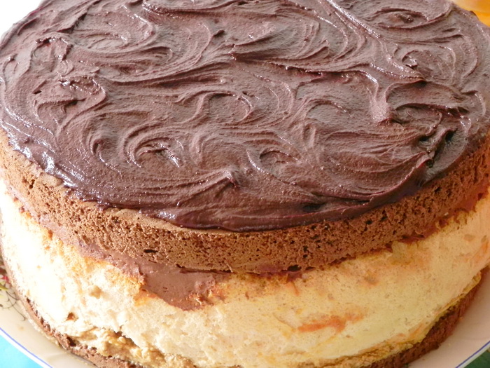 Tort cu blat de cacao si bezea