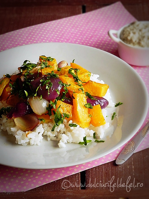 Salata de orez cu dovleac copt