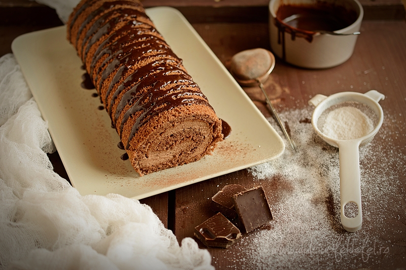 Rulada ded cacao cu crema de ciocolata