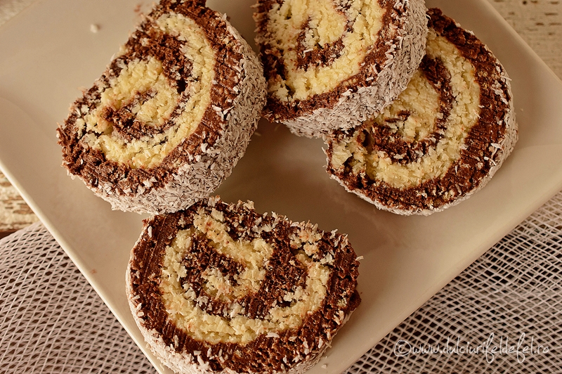 rulada de biscuiti cu crema de unt