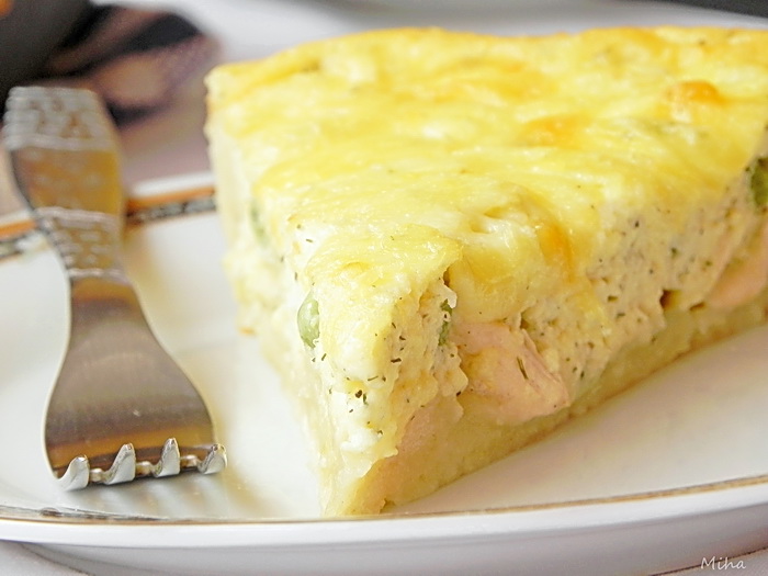 Tarta cu pui si mazare