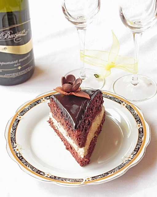 Tort cu mousse de iaurt si ciocolata